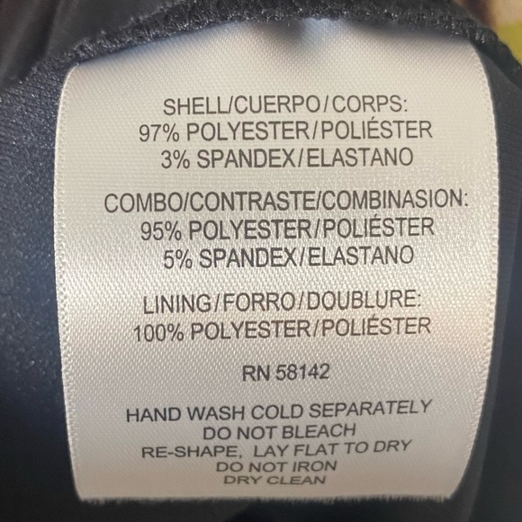 London Times Sheath Dress Size 6 Multicolored Patchwork W/Black Insert Keyhole - Picture 5 of 5